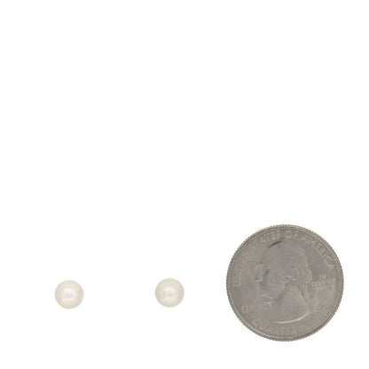 Mikimoto 18K White Gold Akoya Pearl 6-6.5mm Stud Earrings 4 of 8
