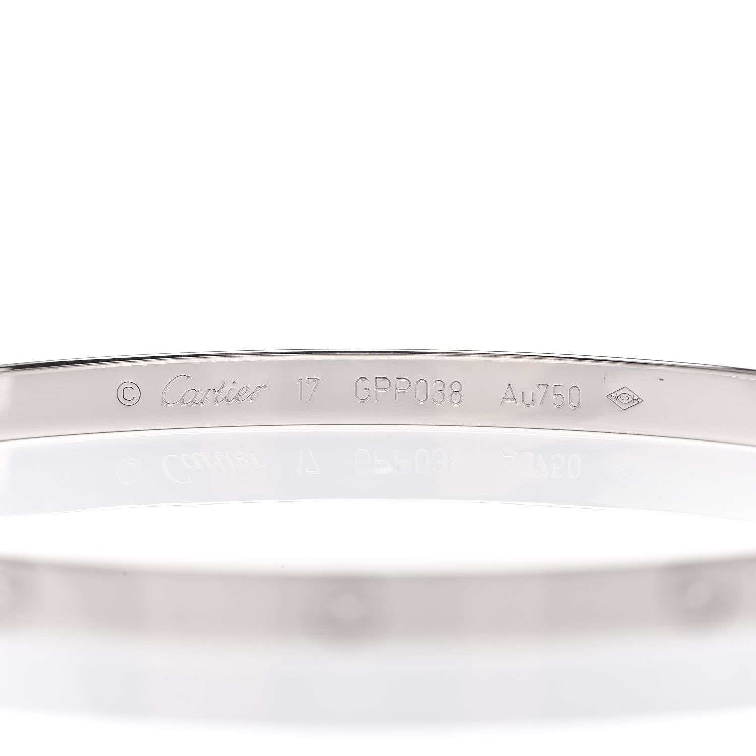 Cartier 18K White Gold Small LOVE Bracelet 17 4 of 6