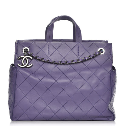 Chanel Calfskin Small CC Pocket Tote Purple 1 of 8