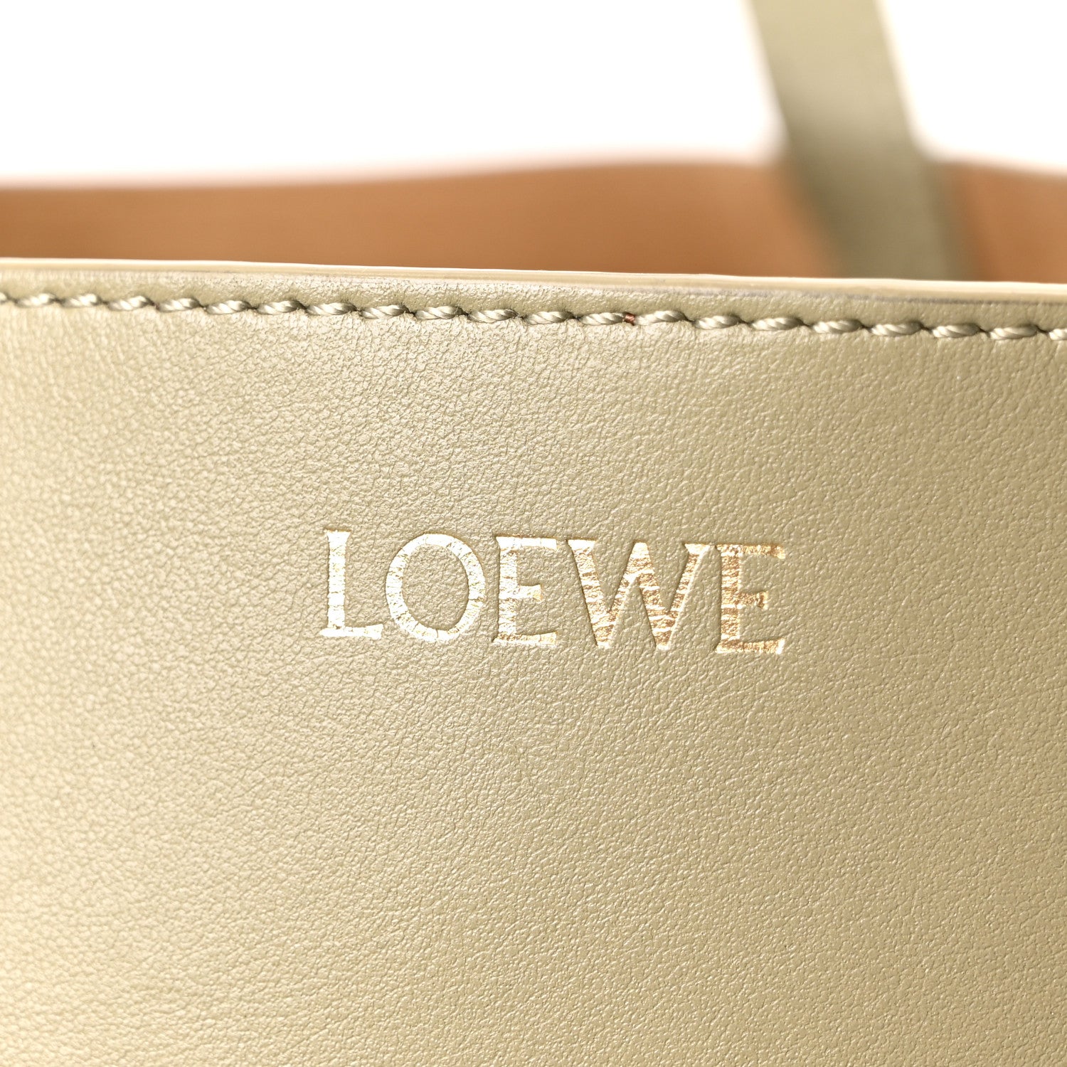 Loewe Shiny Calfskin Medium Puzzle Fold Tote Dark Khaki 6 of 10