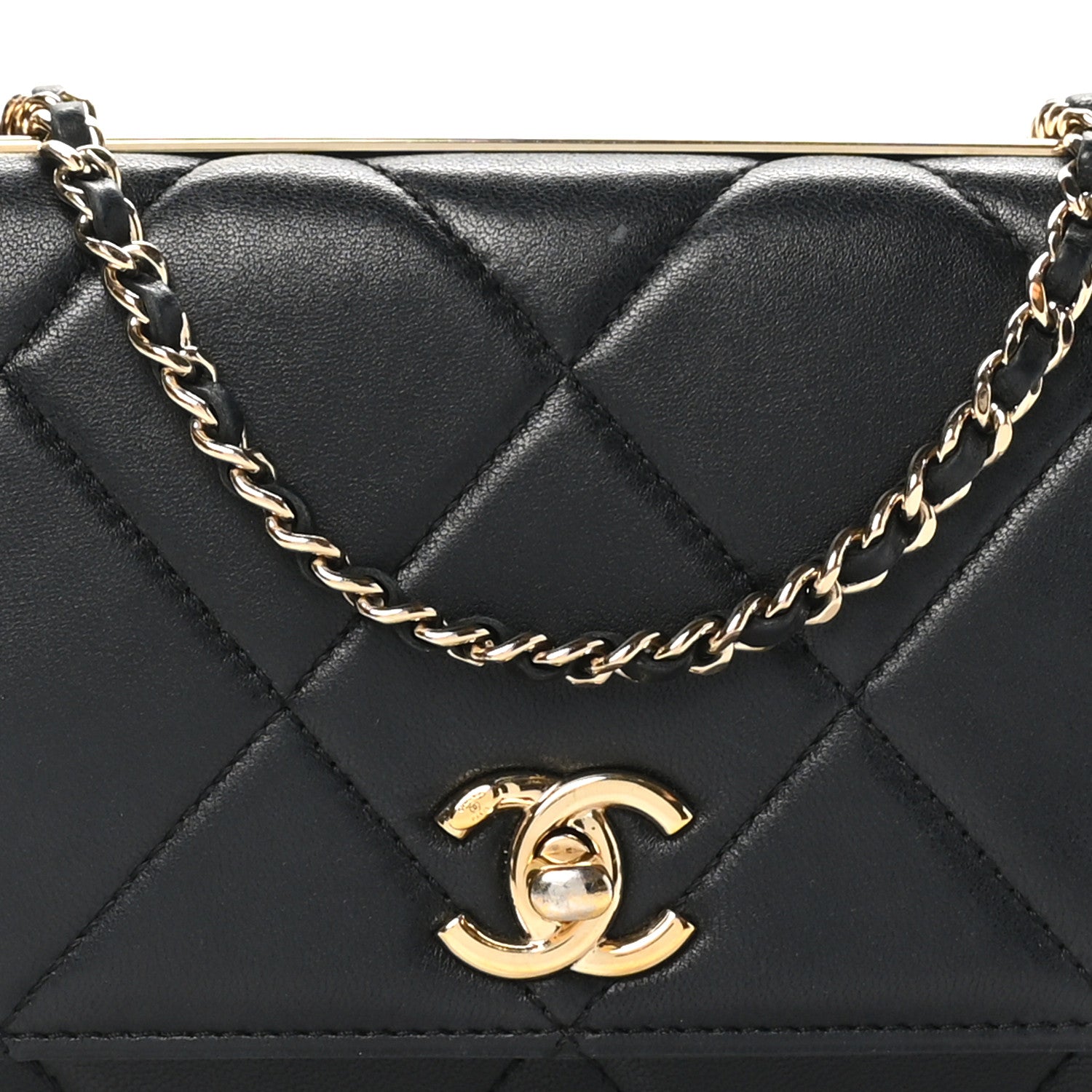 Chanel Lambskin Quilted Trendy CC Wallet On Chain WOC Black 9 of 13