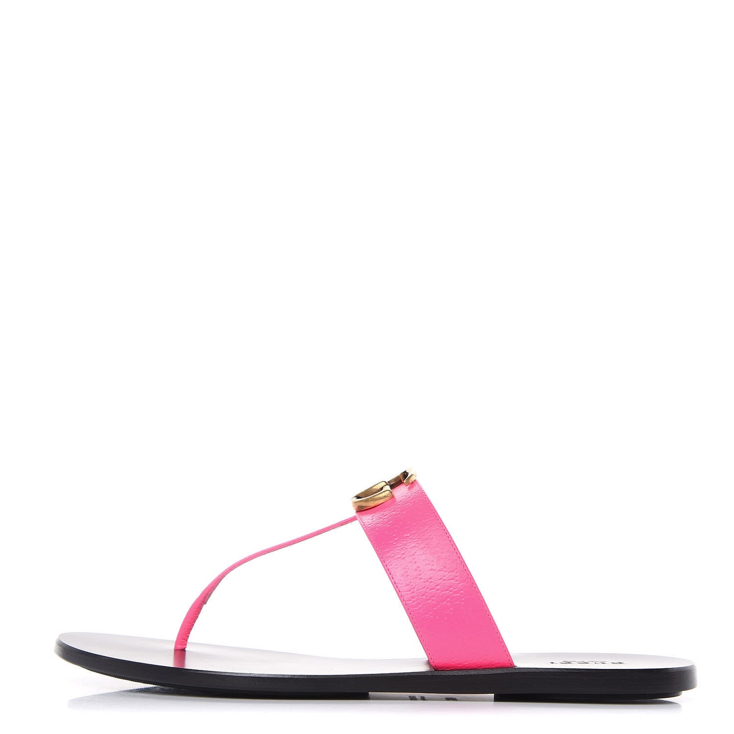 Calfskin GG Marmont Thong Sandals 40.5 Fuxia Fluo