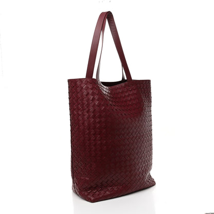 Bottega Veneta Calfskin Intrecciato Large North South Tote Bag Burgundy 4 of 11