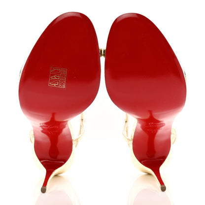 Christian Louboutin Metallic Nappa Rosalie 100 Sandals 41 Gold 6 of 8