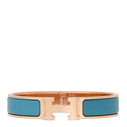 Hermes Enamel Narrow Clic Clac H Bracelet PM Bleu De Nord 1 of 5