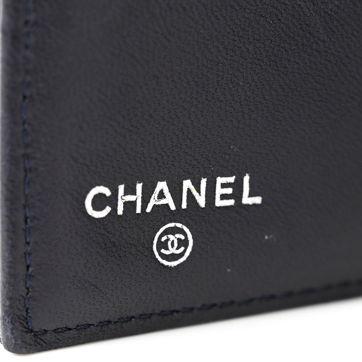 Lambskin Quilted Large Flap Wallet Navy