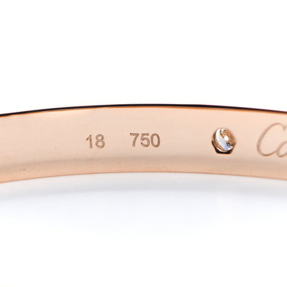 Cartier 18K Pink Gold 4 Diamond LOVE Bracelet 18 4 of 6