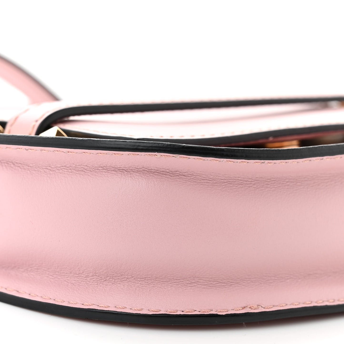Calfskin Small My Rockstud Saddle Bag Rose Quartz