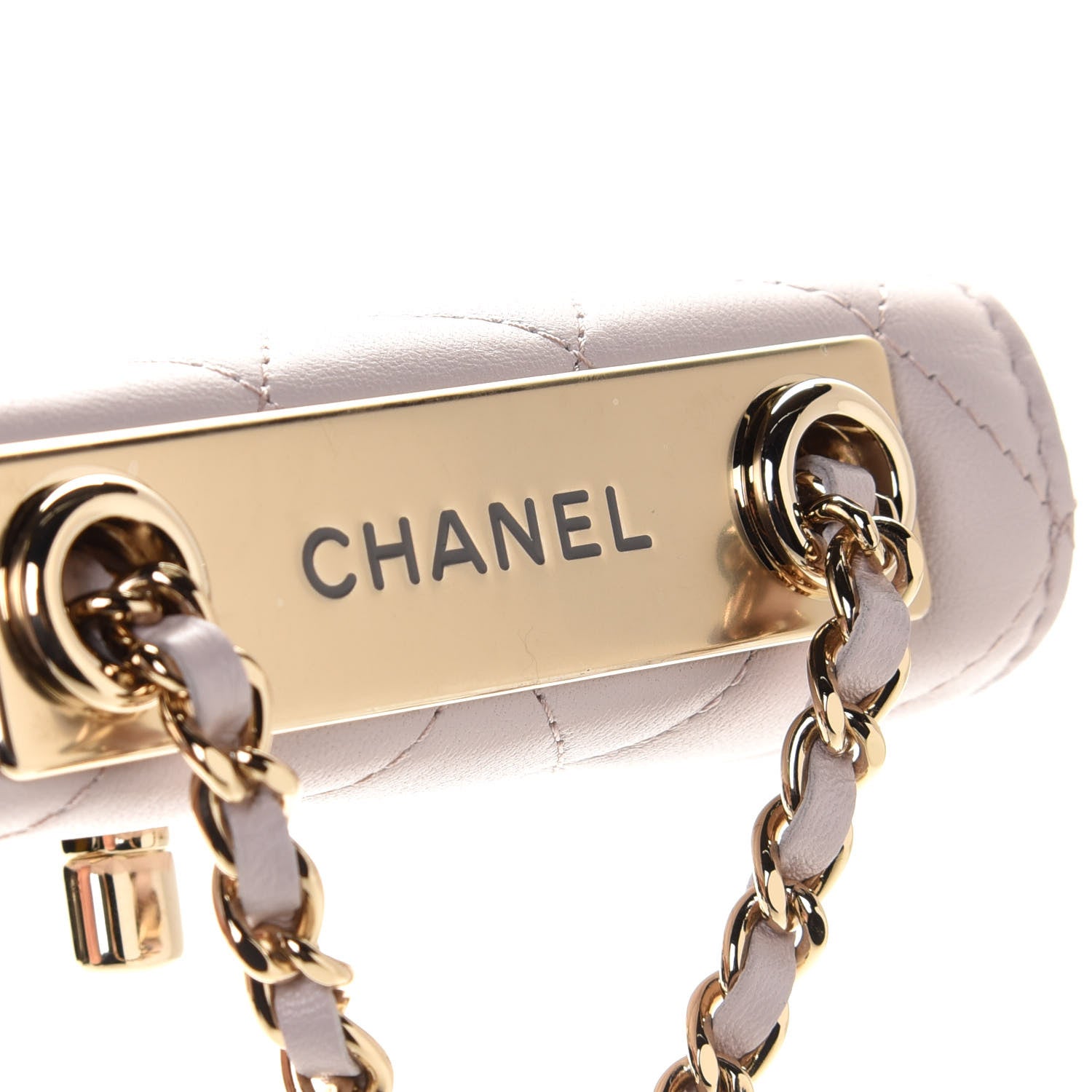 Chanel Lambskin Quilted Trendy CC Card Holder On Chain Light Purple 9 of 9