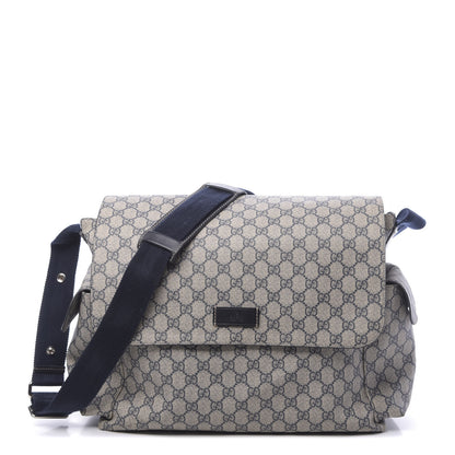 Gucci GG Plus Monogram Messenger Diaper Bag Navy 1 of 12