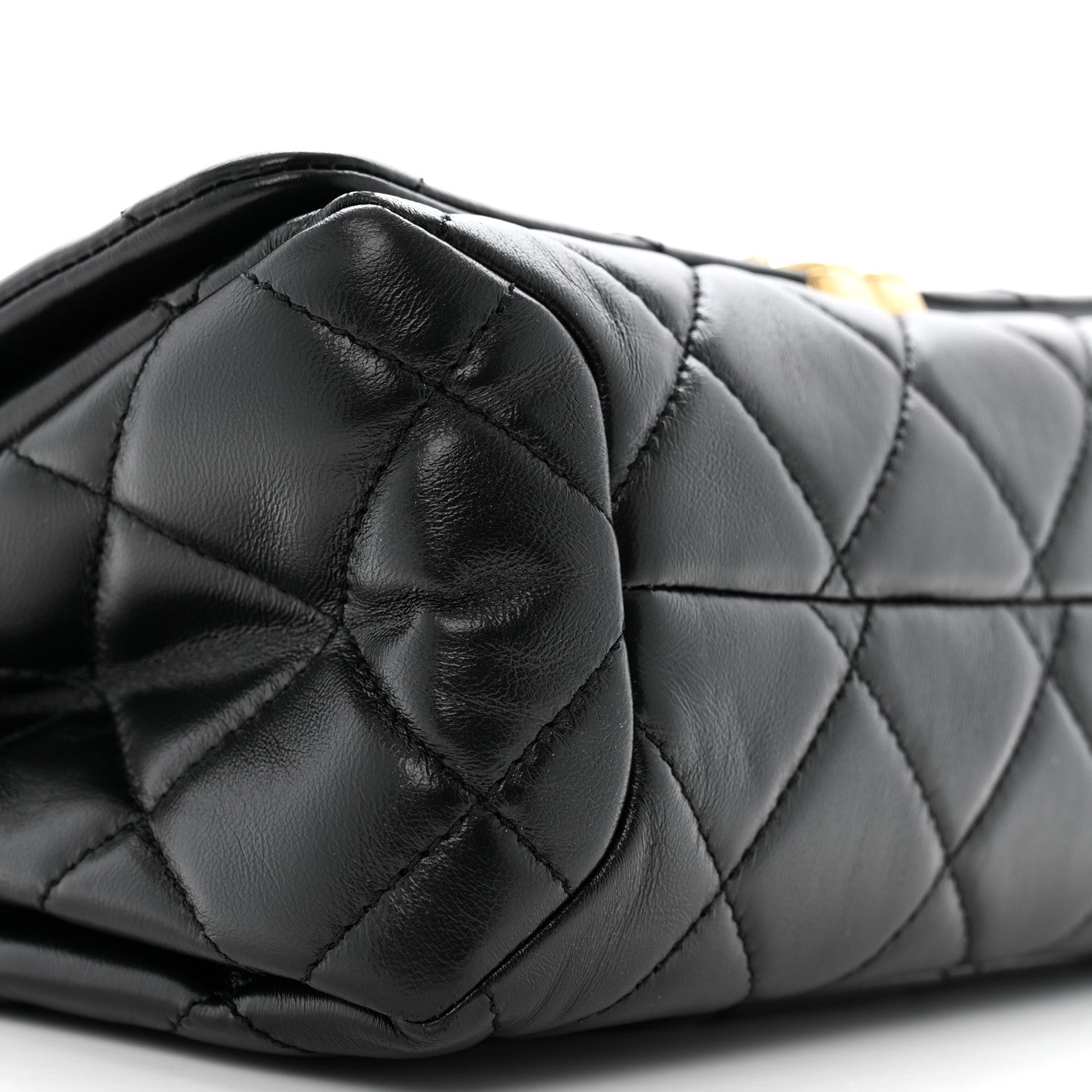 Chanel Lambskin Quilted Medium Color Match Flap Black 10 of 14