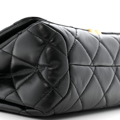 Chanel Lambskin Quilted Medium Color Match Flap Black 10 of 14