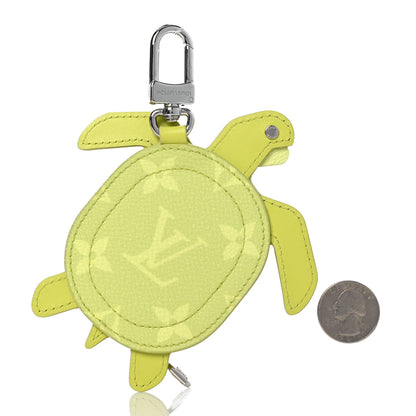 Louis Vuitton Monogram Calfskin Turtle Pouch Bag Charm Lime 2 of 5