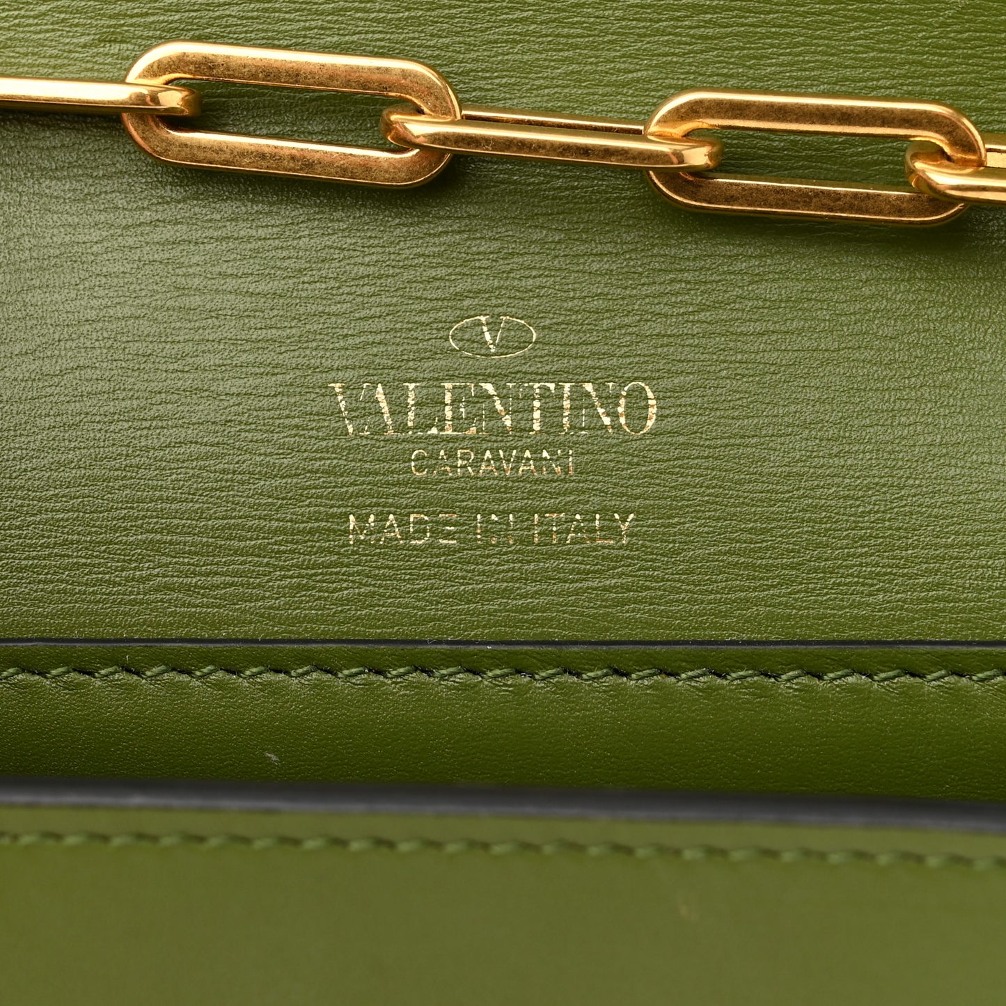 Calfskin Maison Gryphons Chain Shoulder Bag Green