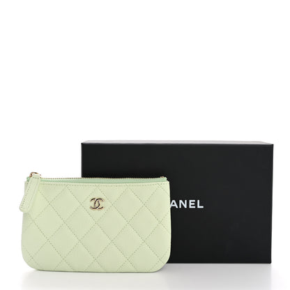 Chanel Caviar Quilted Small Cosmetic Case Light Green 9 of 9