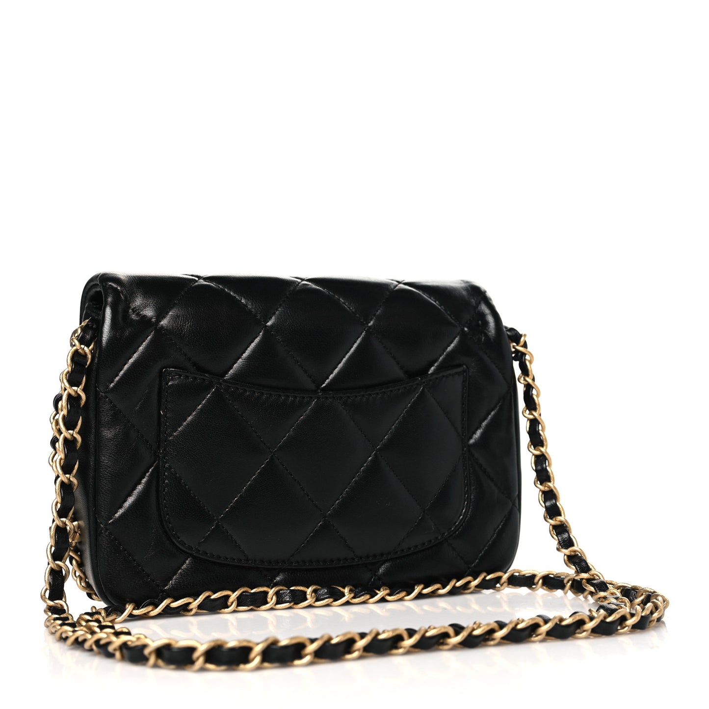Lambskin Quilted CC Small Dynasty Flap Black