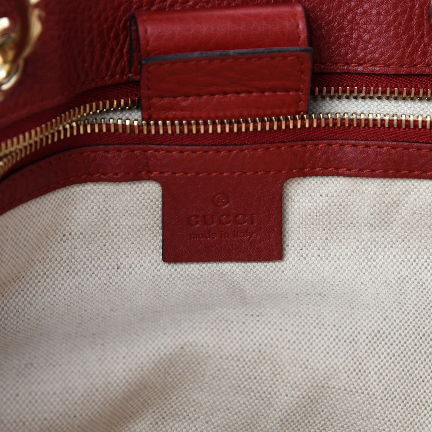 Calfskin Large Bamboo Shopper Tote Red