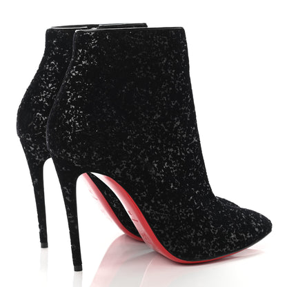 Christian Louboutin Velvet Patent Glitter Eloise 100 Booty 39 Black 3 of 4