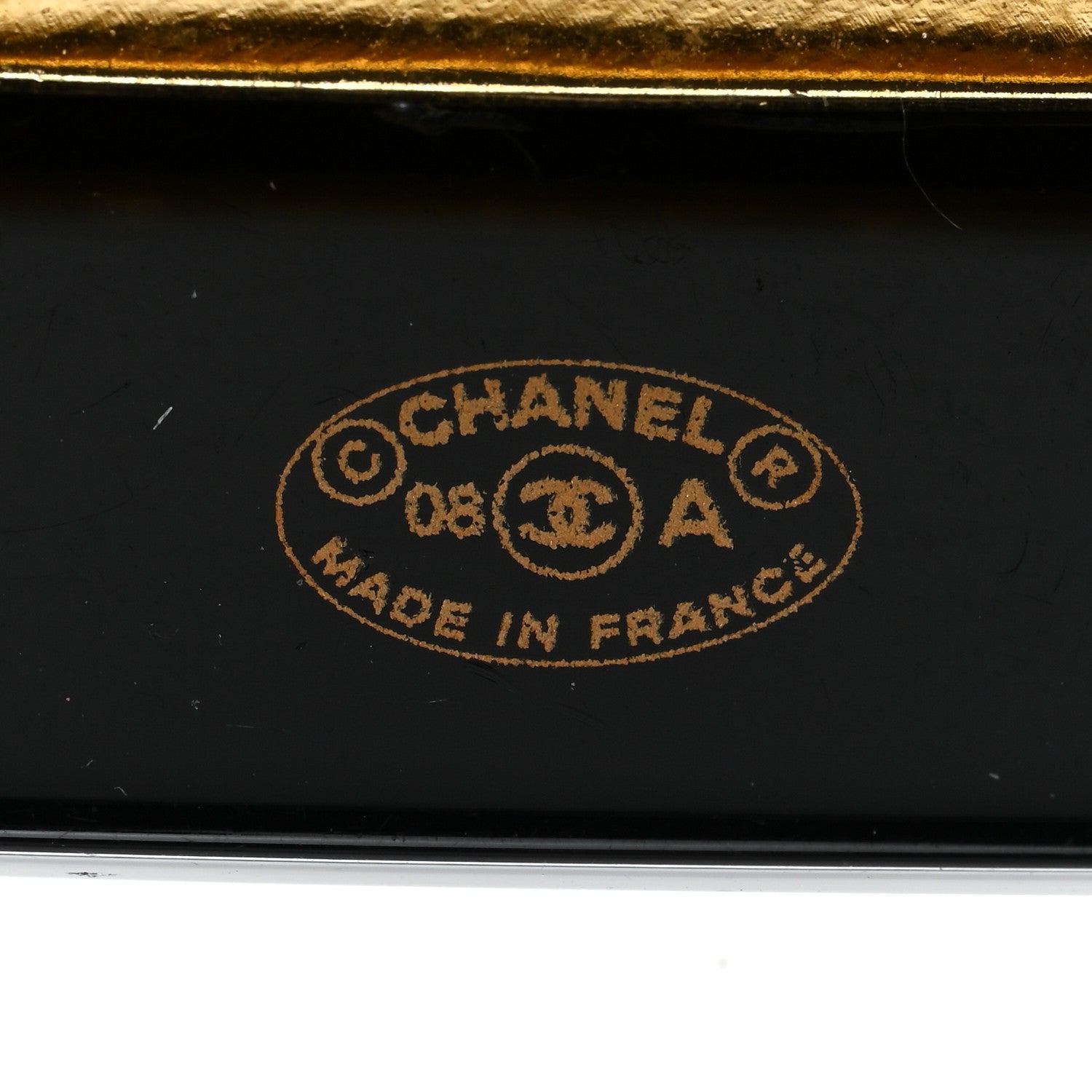 Chanel Resin Crystal CC Hair Clip Barrette Black 3 of 3