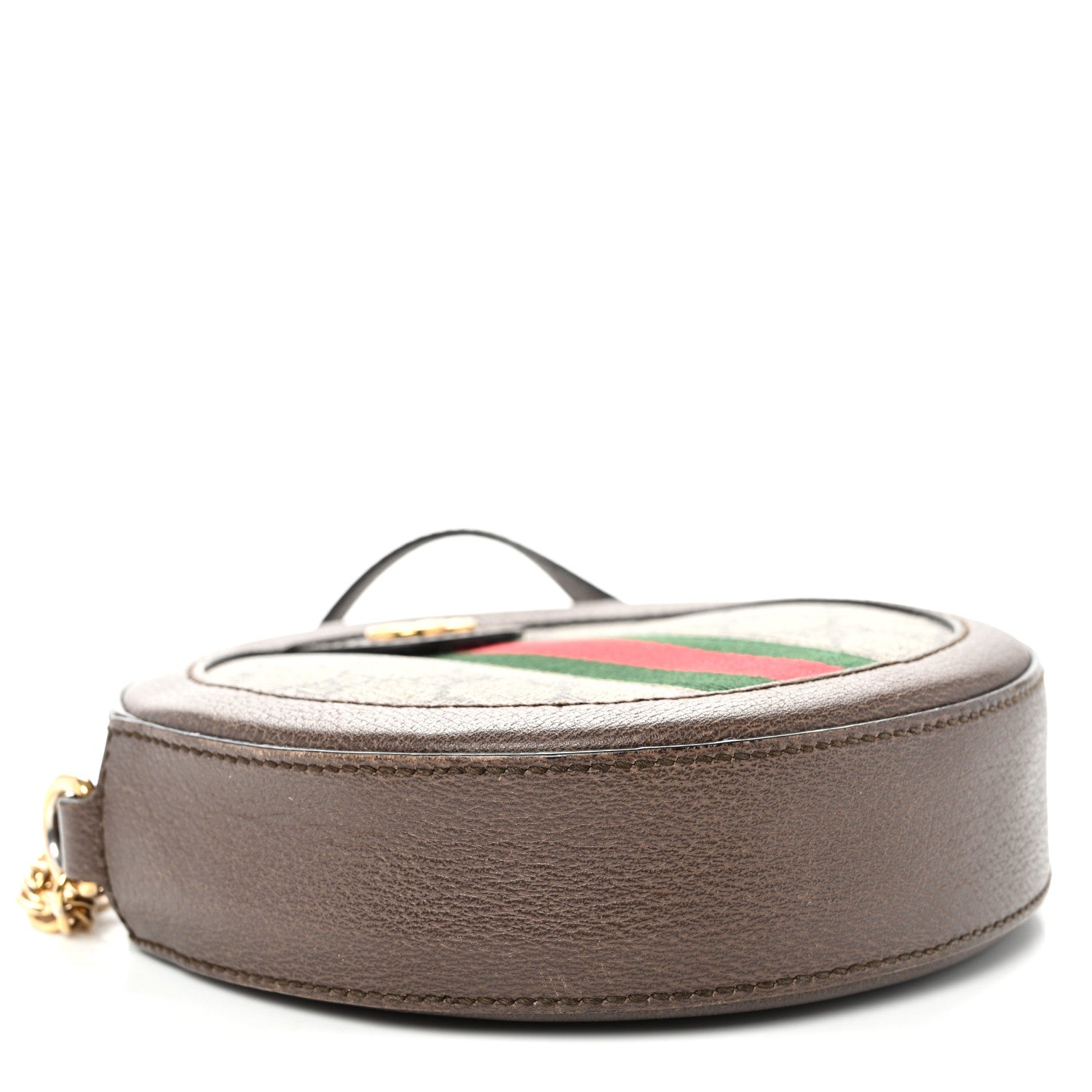Gucci GG Supreme Monogram Web Mini Ophidia Round Shoulder Bag Brown 4 of 10