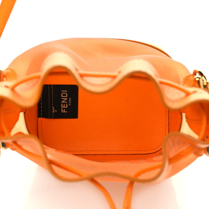 Fendi Mesh Vitello King F is Fendi Logo Embroidered Mini Mon Tresor Bucket Bag Aranciata Clementime 5 of 7