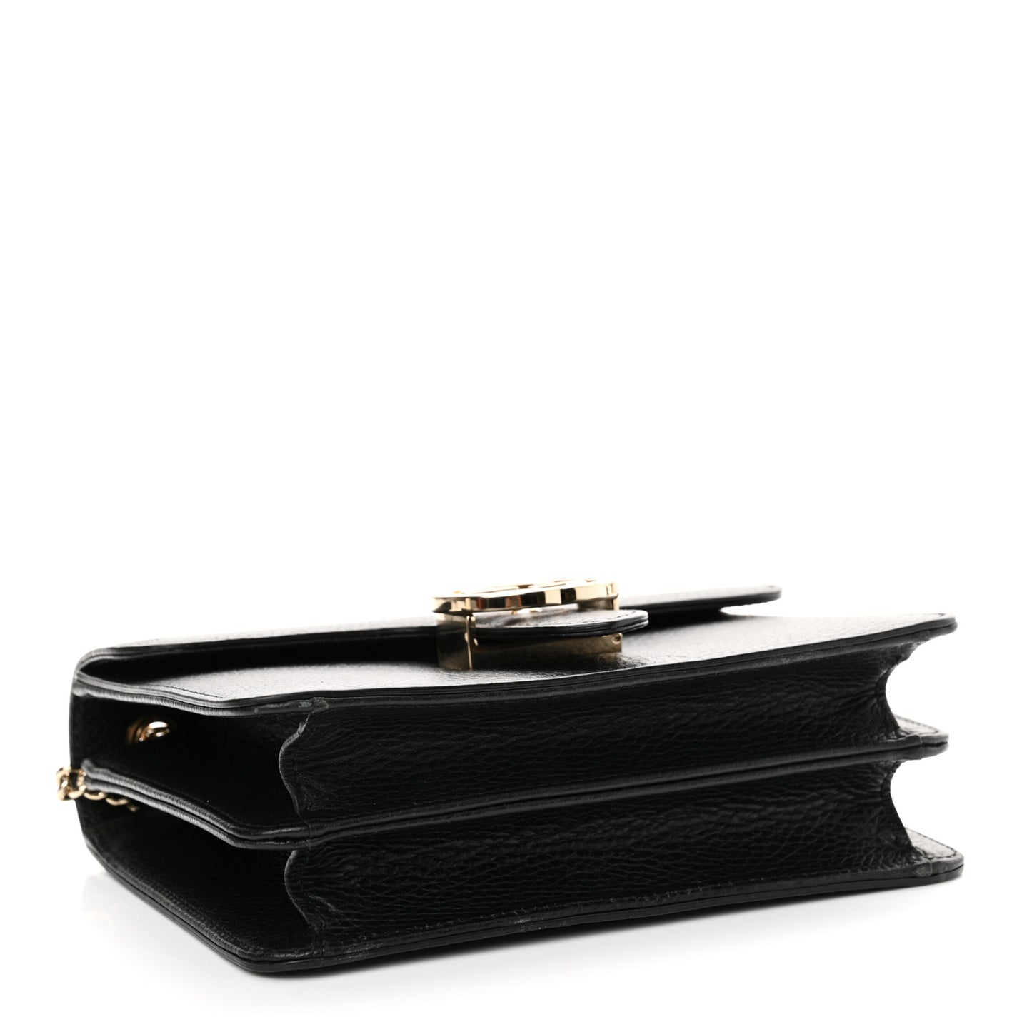 Dollar Calfskin Small Interlocking G Shoulder Bag Black