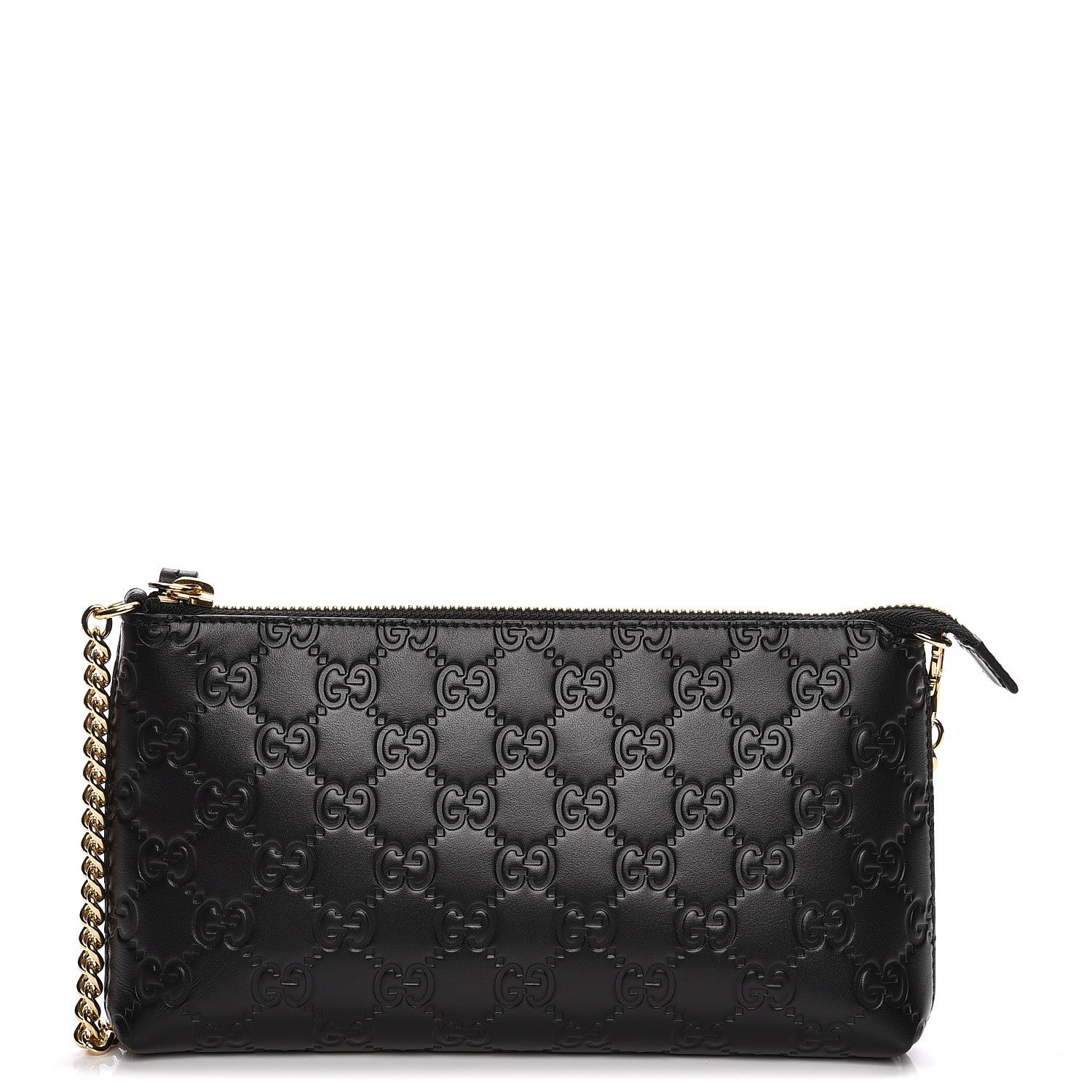Gucci Guccissima Signature Wrist Wallet Black 1 of 7