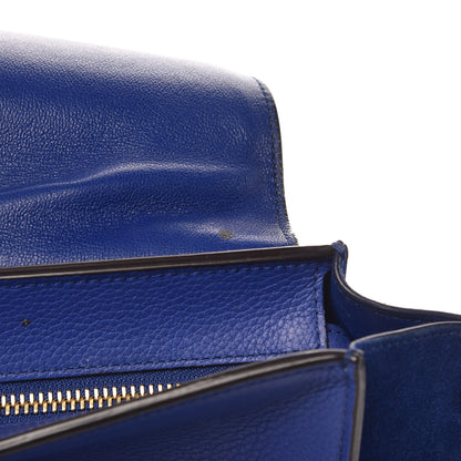 Celine Drummed Calfskin Suede Medium Trapeze Indigo 9 of 16