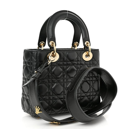 Christian Dior Lambskin Cannage Small Lucky Badges My Lady Dior Black 3 of 11