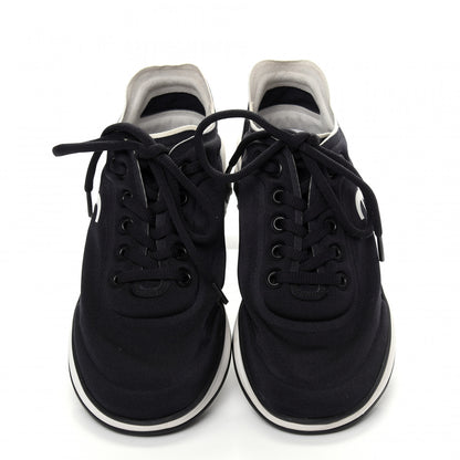 Chanel Lycra Womens CC Sneakers 38 Black 5 of 10