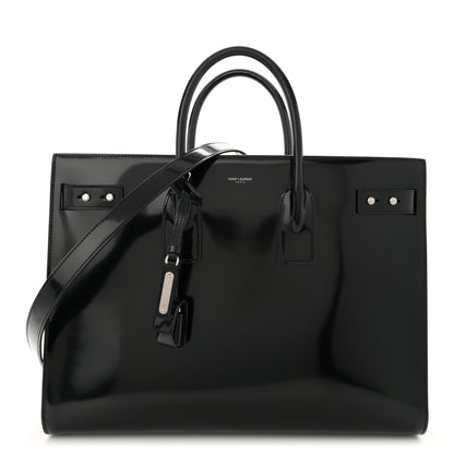 Saint Laurent Patent Calfskin Large Thin Sac De Jour Black 1 of 12