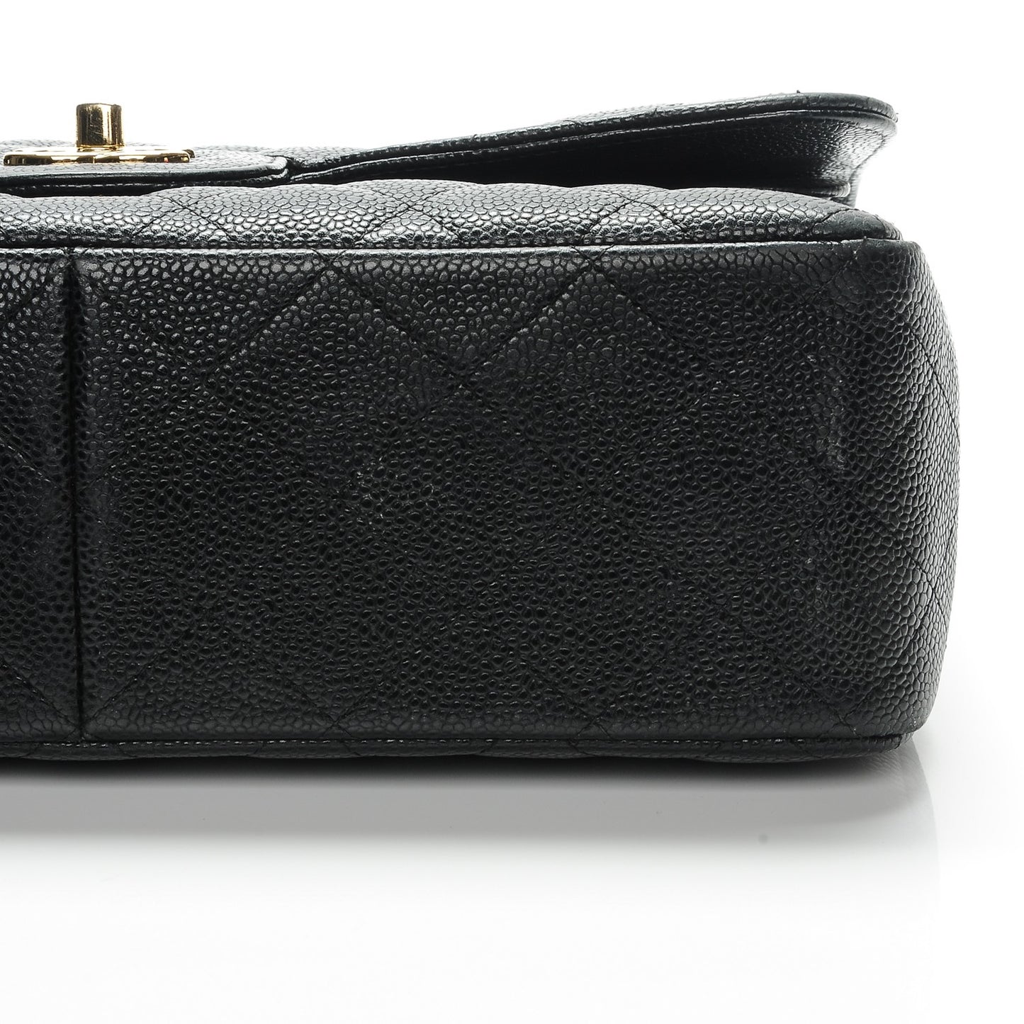 Caviar Quilted Jumbo Double Flap Black