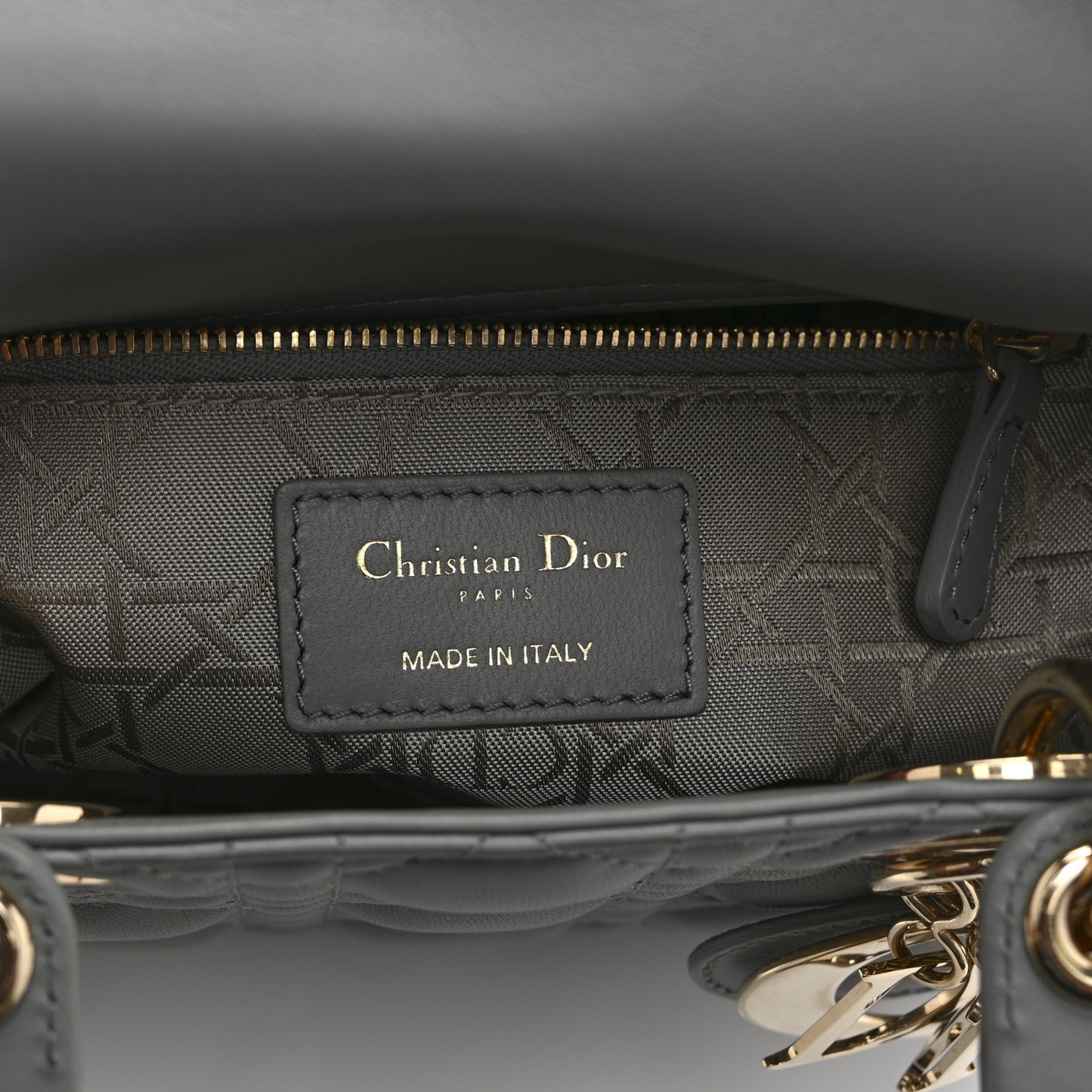Lambskin Cannage Small My ABCDior Lady Dior Grey