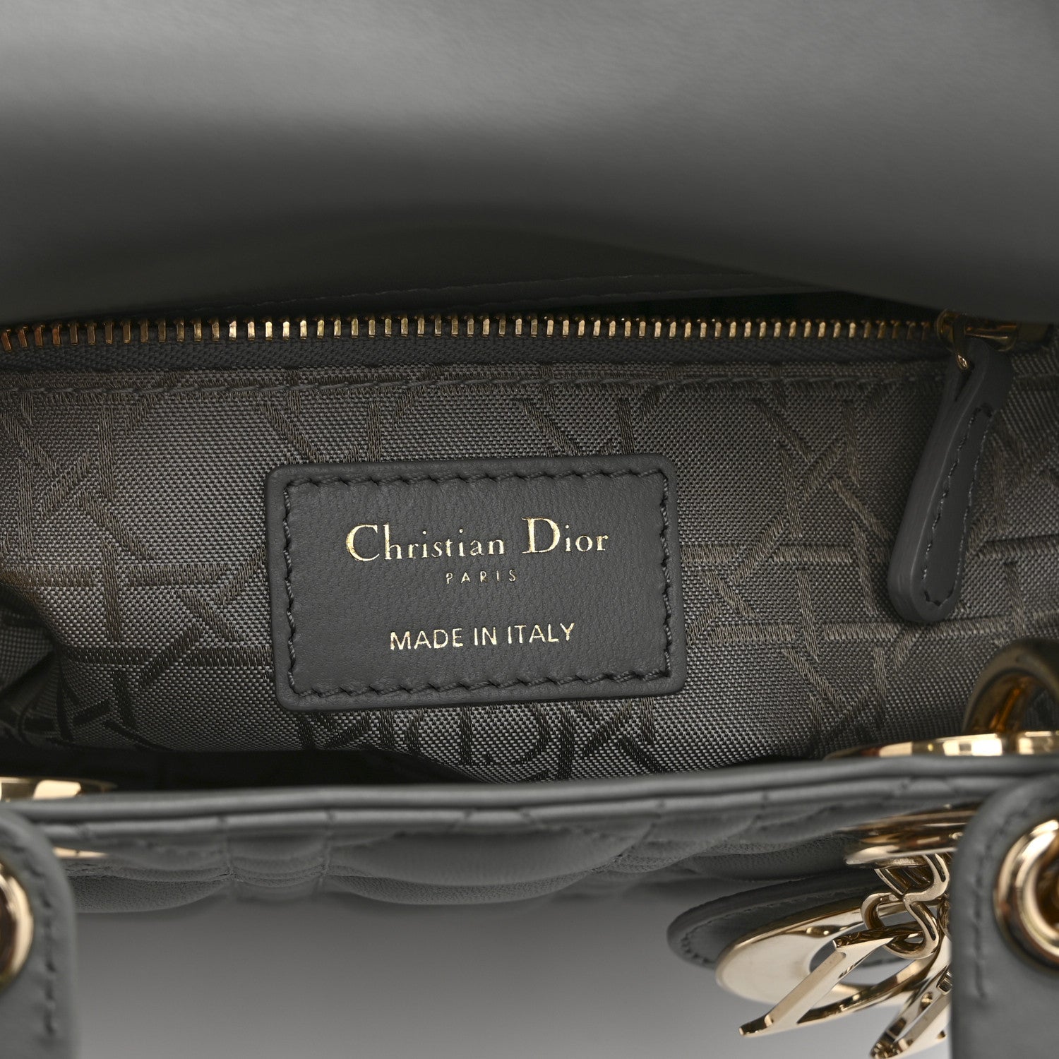 Christian Dior Lambskin Cannage Small My ABCDior Lady Dior Grey 6 of 10