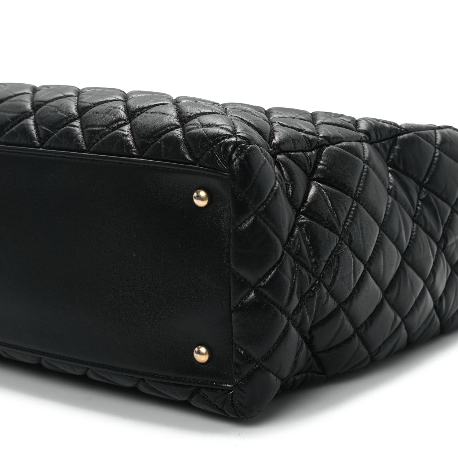 Chanel Aged Calfskin Quilted Large Coco Handle Shopping Tote Black 11 of 12