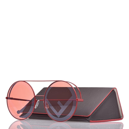 Fendi Round Frame Printed Run Away Sunglasses FF 0285/S Red 8 of 8