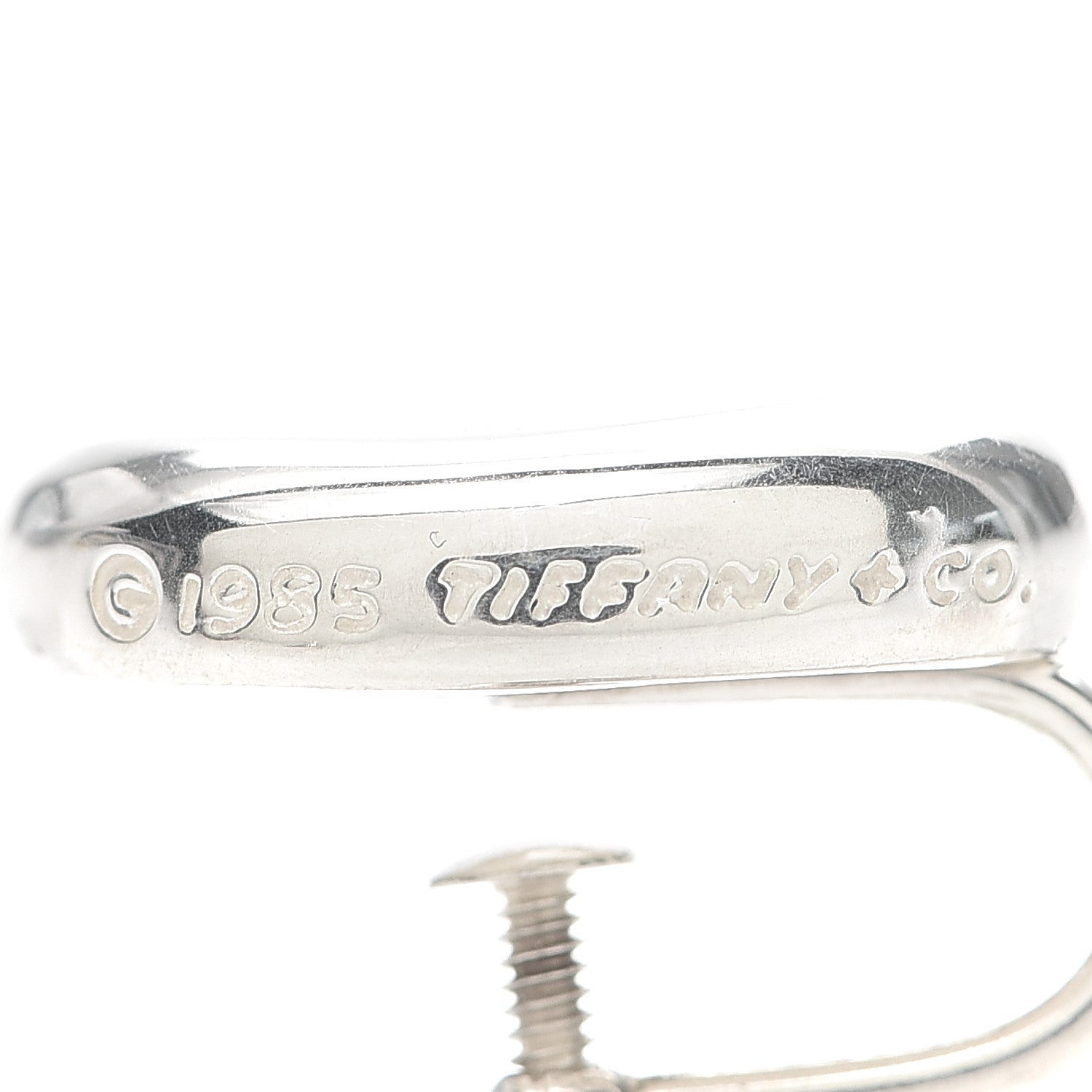 Tiffany Sterling Silver Elsa Peretti Bean Screw-Back Earrings 4 of 5