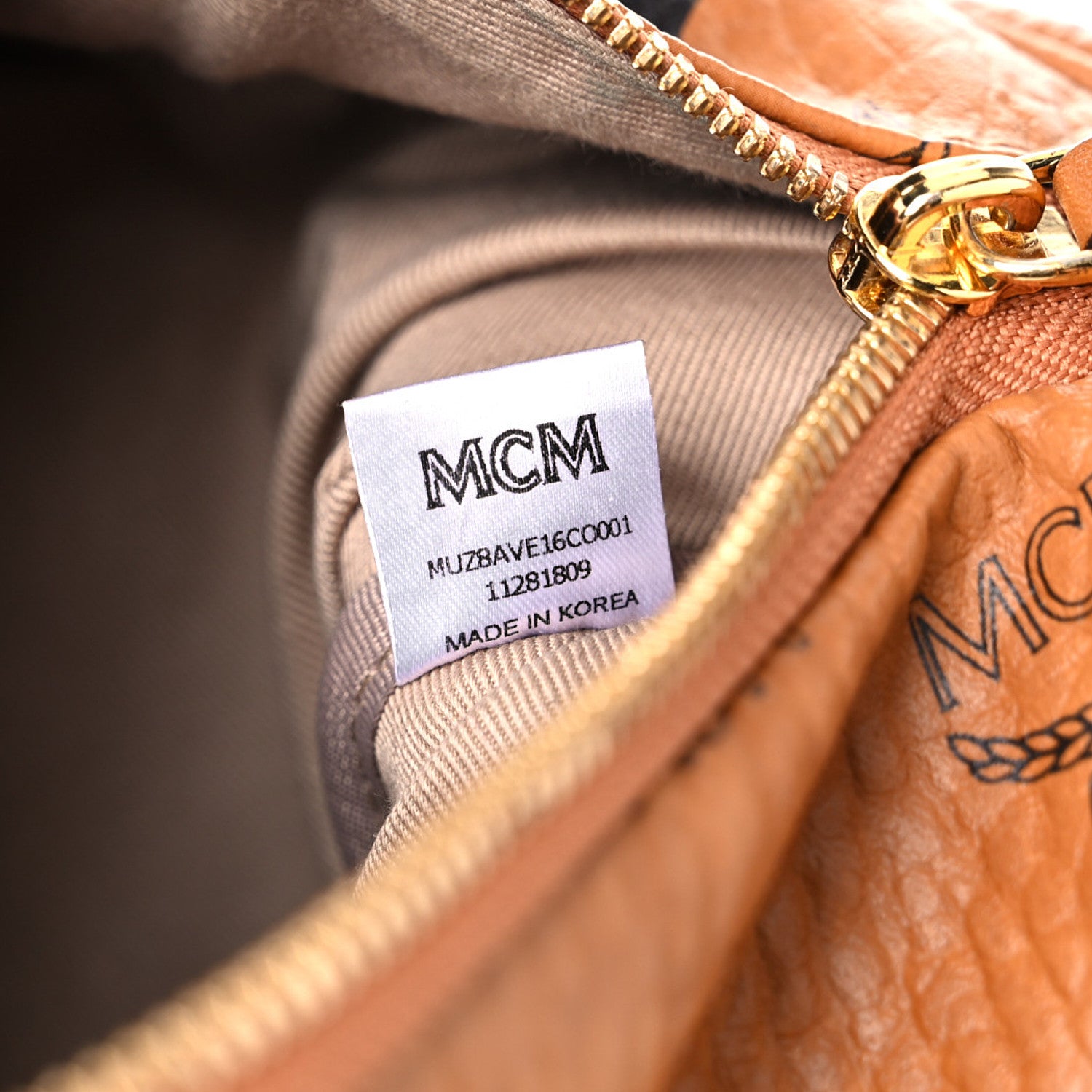 MCM Visetos Medium Fusten Belt Bag Cognac 7 of 10