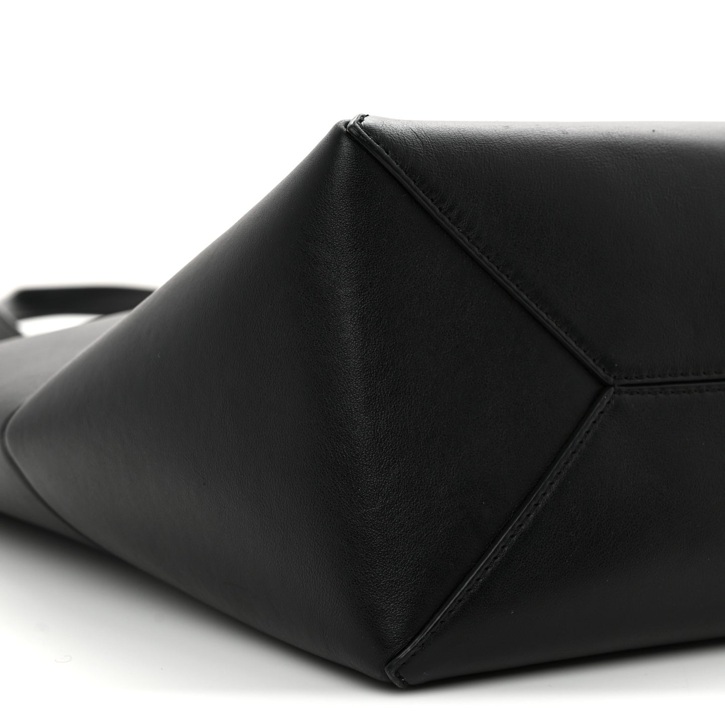 Shiny Calfskin Medium Puzzle Fold Tote Black