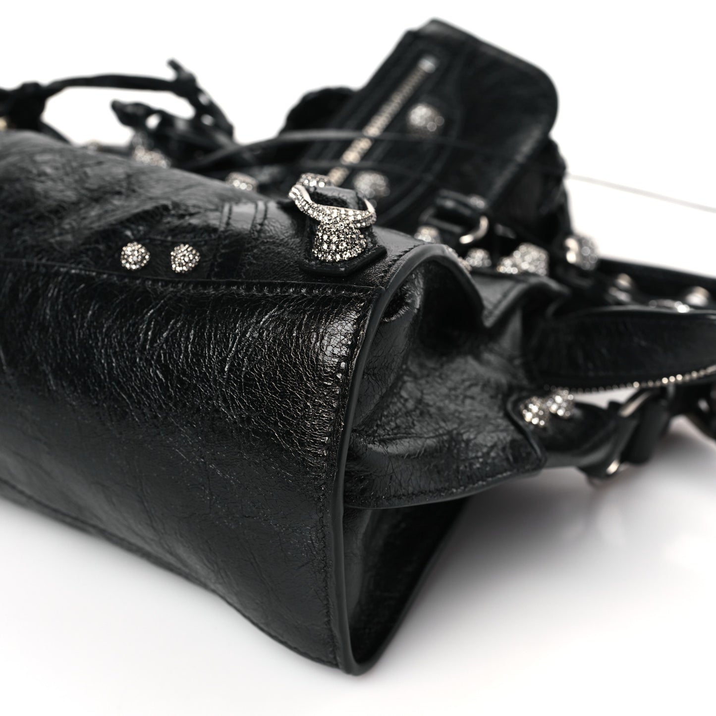 Agneau Arena Crystal Neo Cagole Handbag XS Black