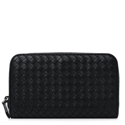 Bottega Veneta Nappa Intrecciato Zip Around Wallet Black 1 of 19