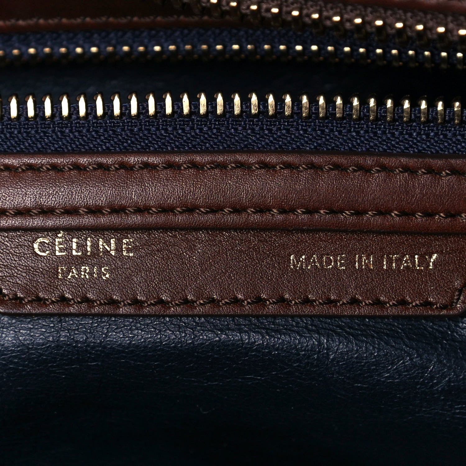 Celine Smooth Calfskin Mini Tri-Color Luggage Navy 9 of 16