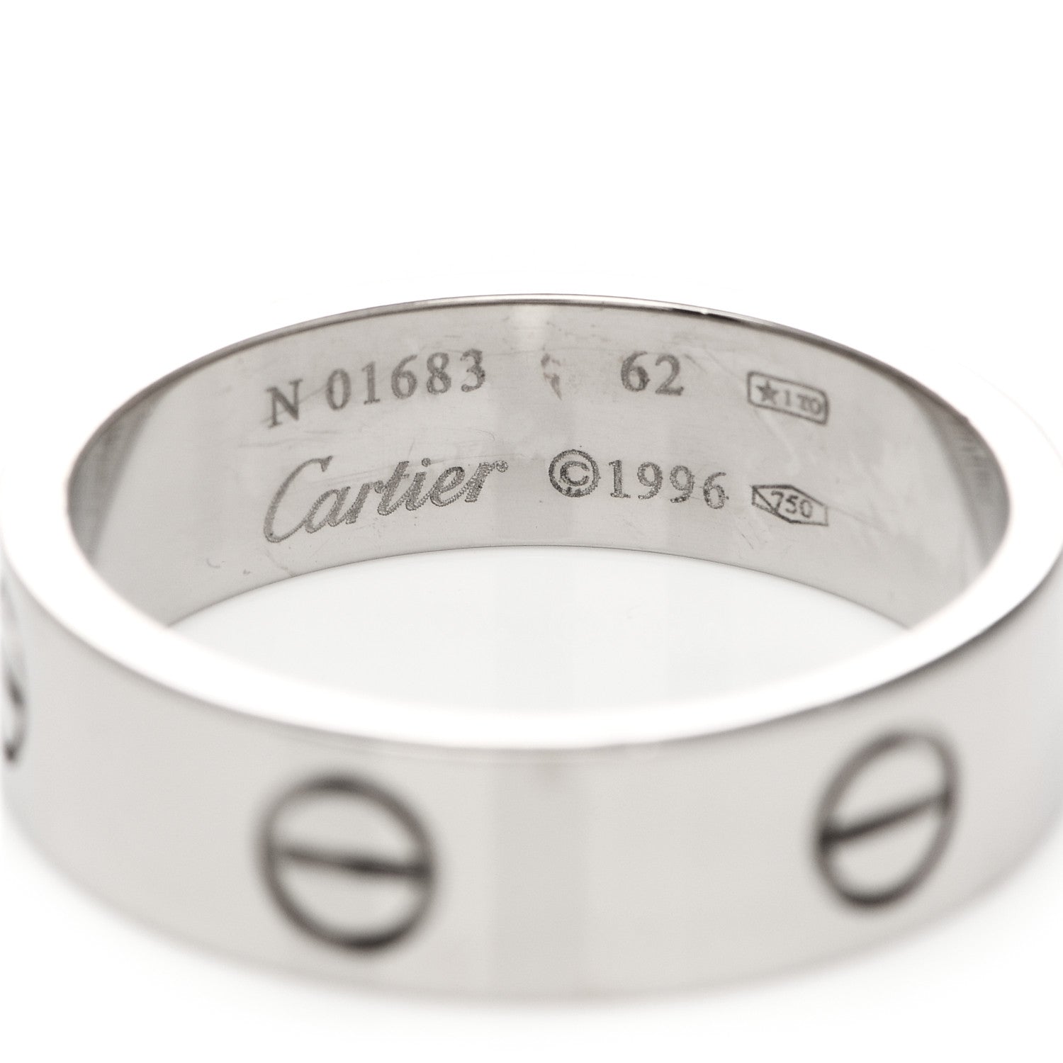 Cartier 18K White Gold 6mm LOVE Ring 62 10 4 of 6
