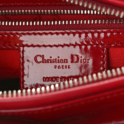 Christian Dior Patent Cannage Medium Lady Dior Red 6 of 10