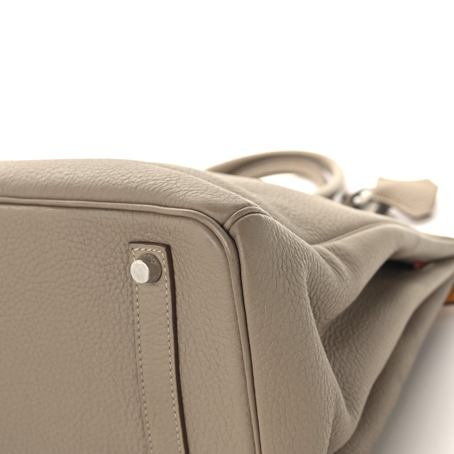 Hermes Taurillon Clemence Swift Tri-Color Birkin 35 Sanguine Gris Tourterelle Moutarde 12 of 14