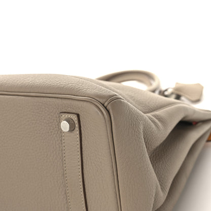 Hermes Taurillon Clemence Swift Tri-Color Birkin 35 Sanguine Gris Tourterelle Moutarde 12 of 14