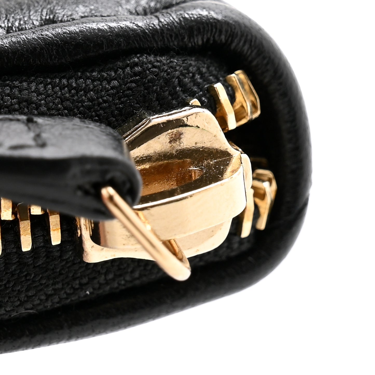 Lambskin Quilted 19 Long Zipped Around Wallet Black