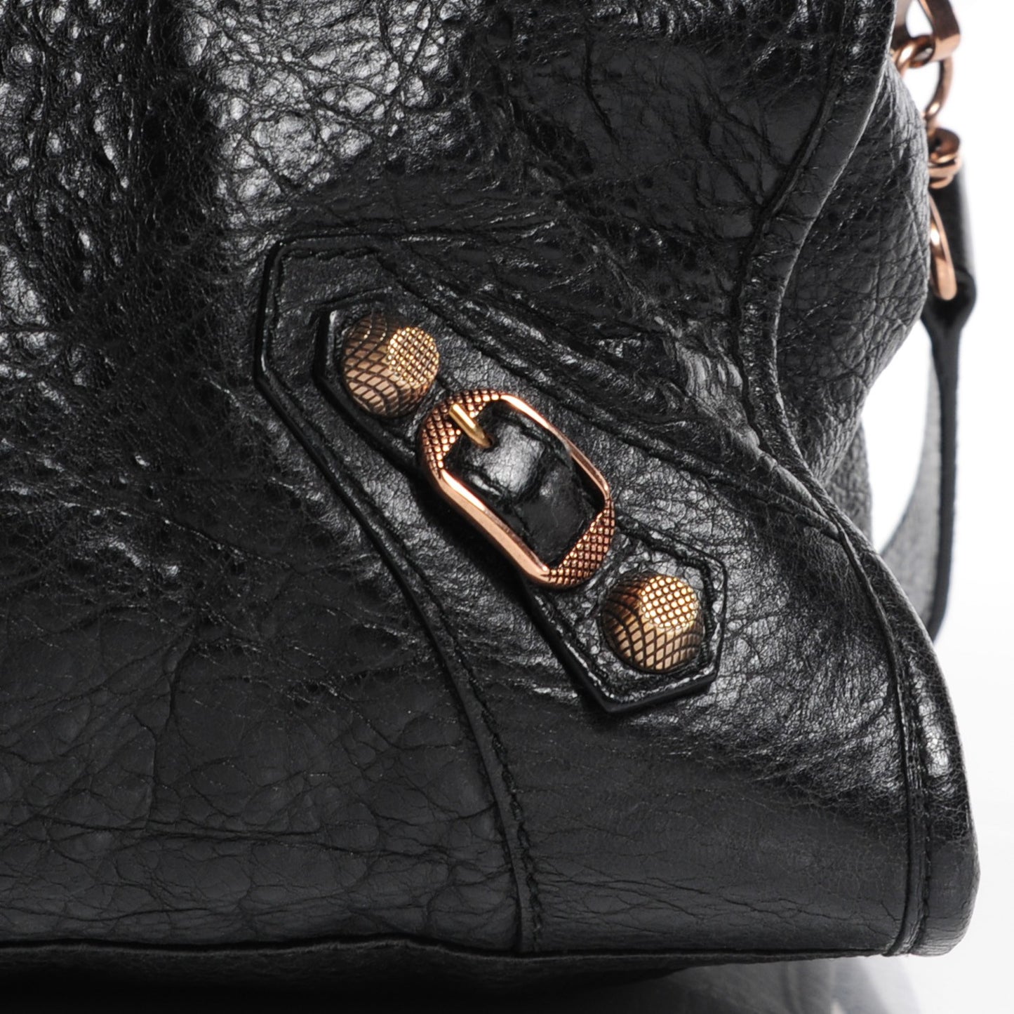 Agneau Giant 12 Rose Gold Hardware Part Time Black