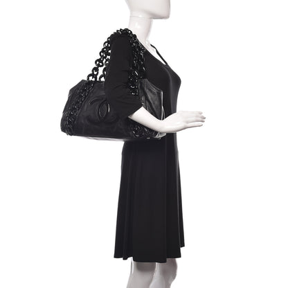 Chanel Calfskin Modern Chain Rhodoid East West Tote Black 2 of 13