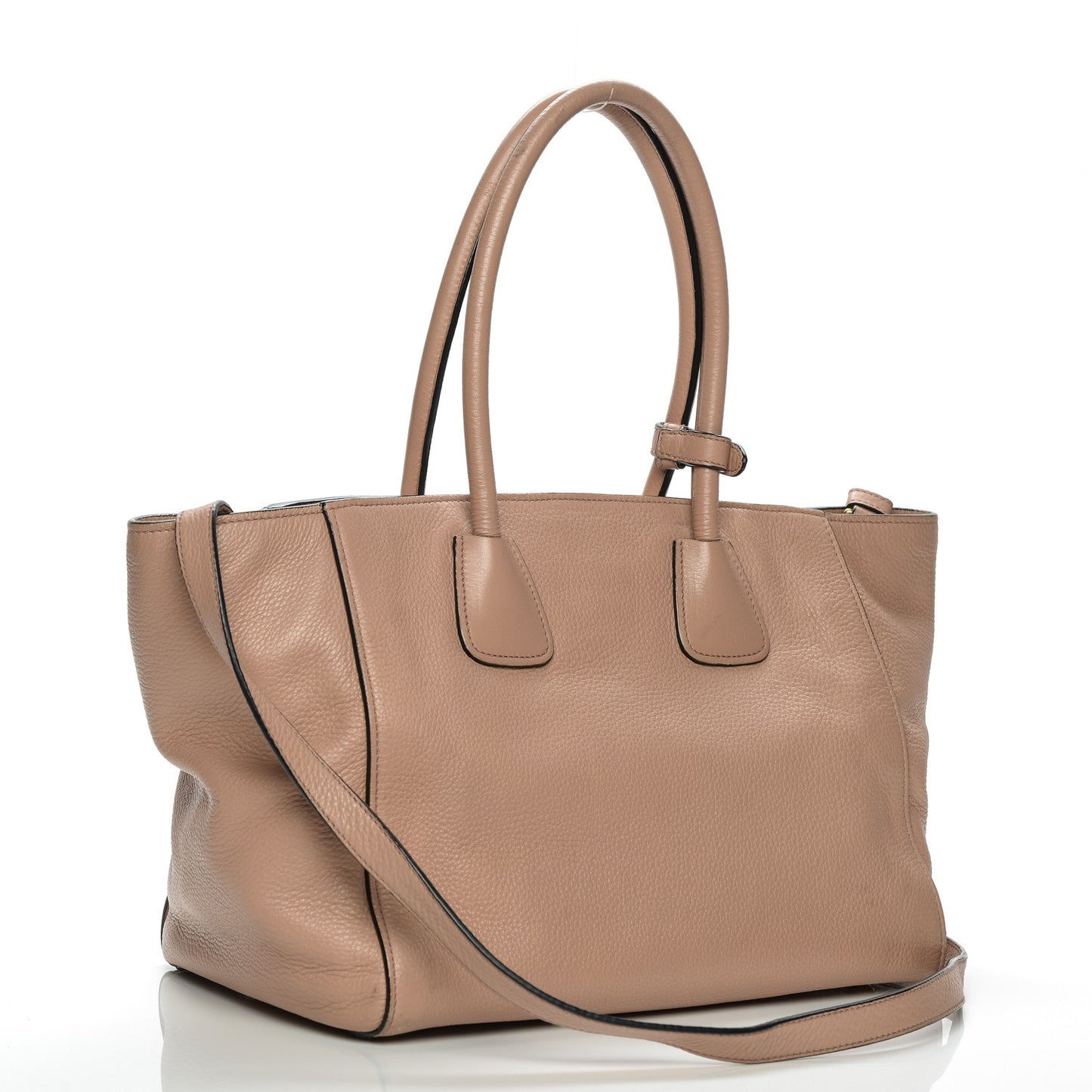 Vitello Daino Shopping Tote Cammeo